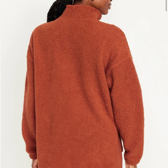 NWT OLD NAVY Step-Hem Sherpa Pullover Color: Umbria - Picture 2 of 5